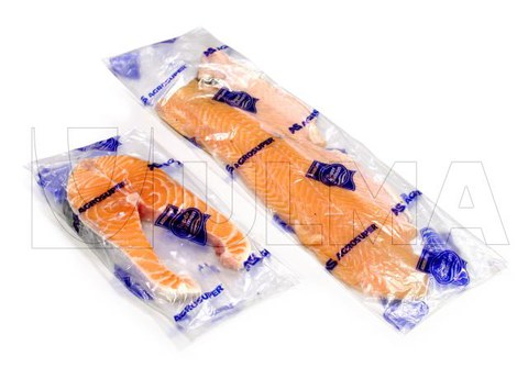 Envasado de gambas congeladas en bolsa almohadilla y film laminado. — ULMA  Packaging